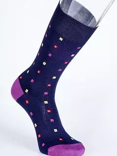 Хлопковые носки с контрастным носком и пяткой сиреневого цвета PJ-Best Calze_5712 С